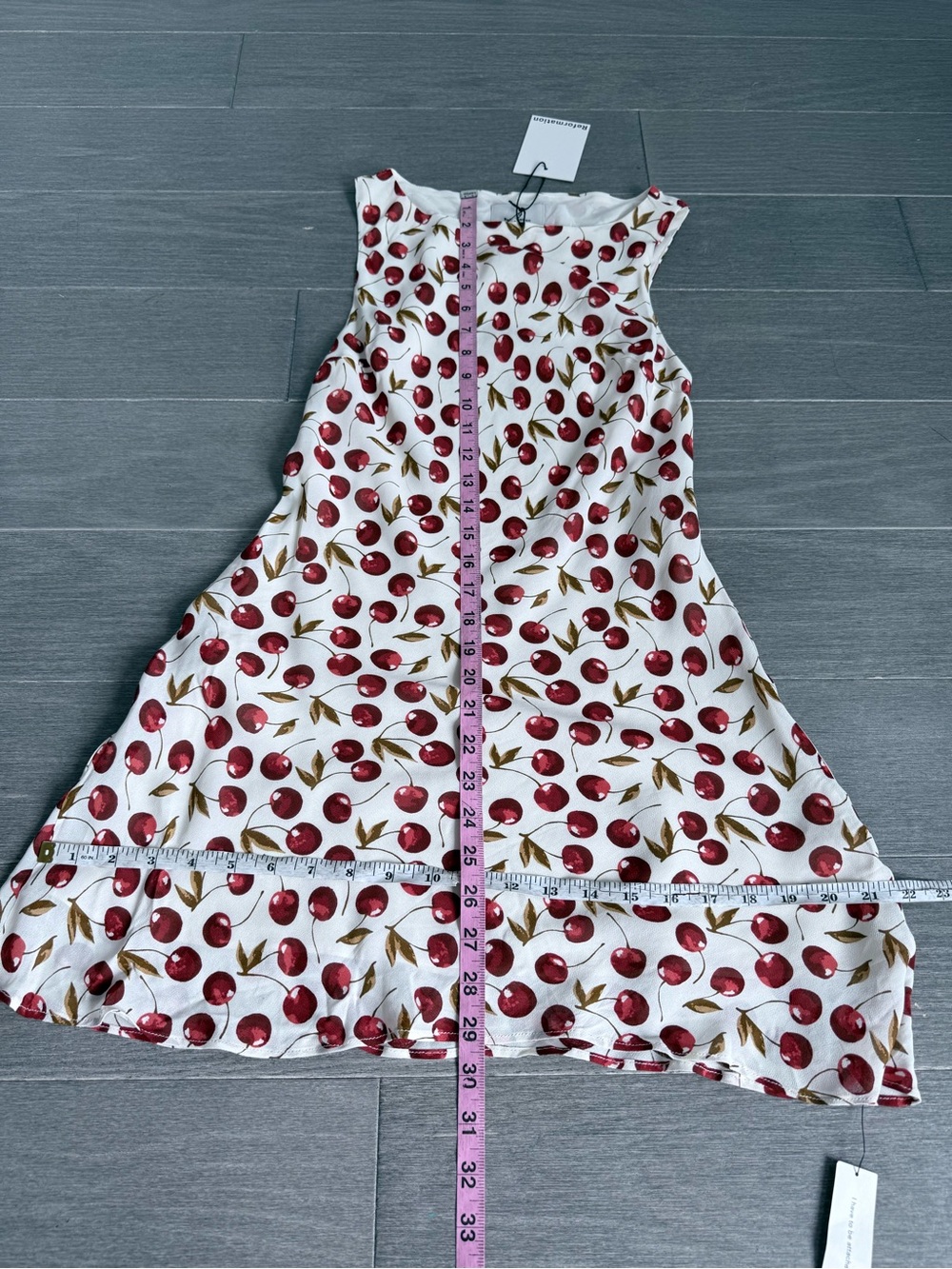 NWT Reformation Dale Dress XS Cheesecake Cherry Print Mini Cottagecore Coquette - Picture 16 of 16
